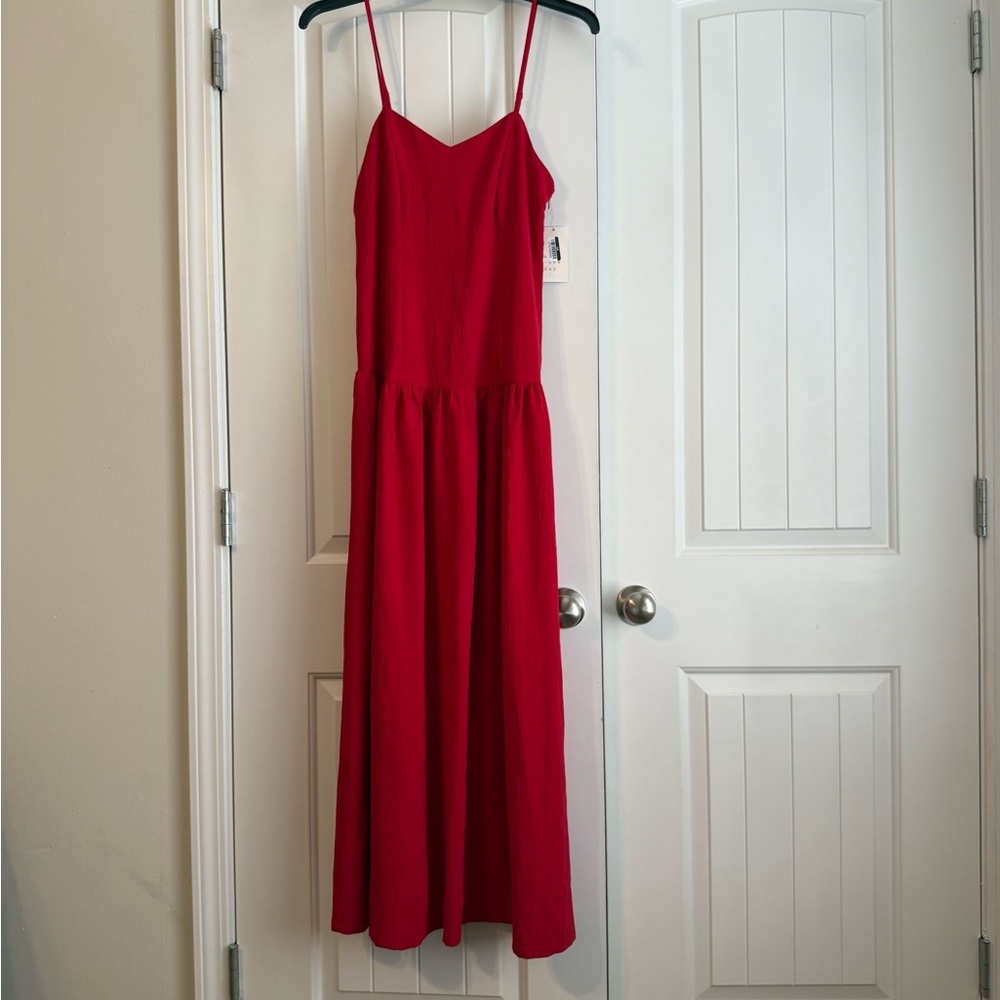 A New Day Vibrant Red Midi Dress